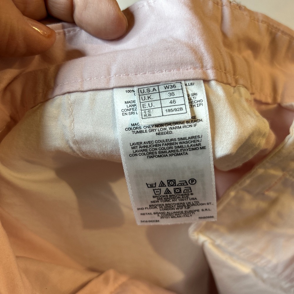 Brooks Brothers Advantage Chino Shorts Mens 36 Light Pink Stretch Lightweight - Picture 3 of 7